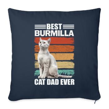 Burmilla Papa Cat - Sofa pillowcase 17,3'' x 17,3'' (45 x 45 cm) - navy - Front
