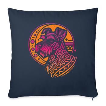 Schnauzer Tribe Moon Phases - Sofa pillowcase 17,3'' x 17,3'' (45 x 45 cm) - navy - Front