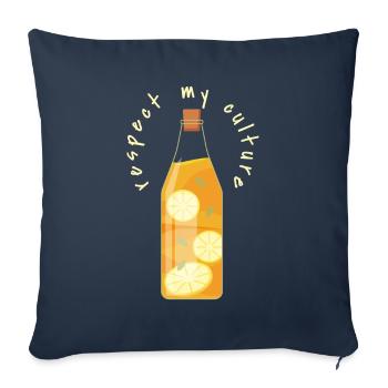 Thé Kombucha Respect My Culture - Housse de coussin décorative 45 x 45 cm - bleu marine - Devant