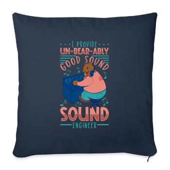 Powerful sound - sound engineer - Sofa pillowcase 17,3'' x 17,3'' (45 x 45 cm) - navy - Front