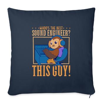 Owl at the Mixer - Sound Engineer - Sofa pillowcase 17,3'' x 17,3'' (45 x 45 cm) - navy - Front