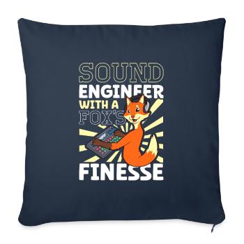 Fuchs à la table de mixage - Ingénieur du son - Housse de coussin décorative 45 x 45 cm - bleu marine - Devant
