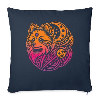 Phases de lune tribales de Poméranie - Housse de coussin décorative 45 x 45 cm - bleu marine - Devant