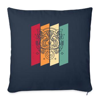 Red Panda Tribal Moon Phases - Sofa pillowcase 17,3'' x 17,3'' (45 x 45 cm) - navy - Front