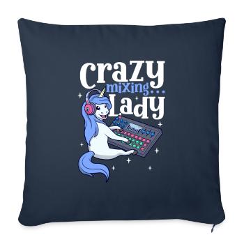 Crazy Mixing Lady - Sound Engineer - Sofa pillowcase 17,3'' x 17,3'' (45 x 45 cm) - navy - Front