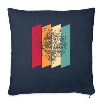 Lion Tribal Moon Phases - Sofa pillowcase 17,3'' x 17,3'' (45 x 45 cm) - navy - Front