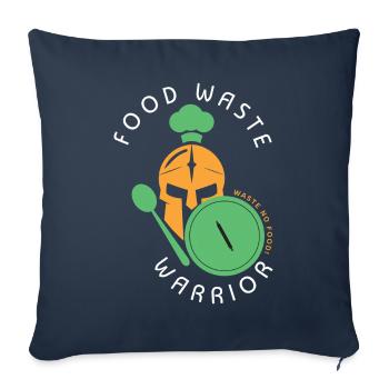 Guerrier du gaspillage alimentaire Essen Verschwendung - Housse de coussin décorative 45 x 45 cm - bleu marine - Devant