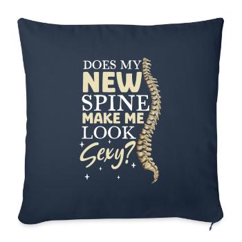 Est-ce que ma nouvelle colonne vertébrale me rend sexy ? Chirurgie du dos - Housse de coussin décorative 45 x 45 cm - bleu marine - Devant