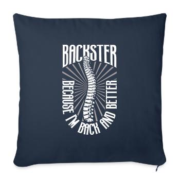 Backster - Dos et mieux - Chirurgie de la colonne vertébrale - Housse de coussin décorative 45 x 45 cm - bleu marine - Devant