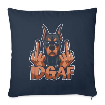 Doberman Idgaf - Sofa pillowcase 17,3'' x 17,3'' (45 x 45 cm) - navy - Front