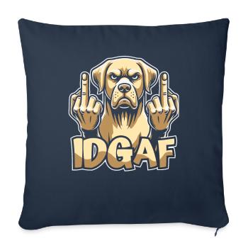 Labrador Idgaf - Sofa pillowcase 17,3'' x 17,3'' (45 x 45 cm) - navy - Front