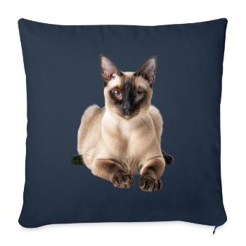 Tonkinois - Housse de coussin décorative 45 x 45 cm - bleu marine - Devant