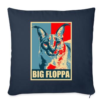 Big Floppa Karakal Cat Meme - Sofa pillowcase 17,3'' x 17,3'' (45 x 45 cm) - navy - Front