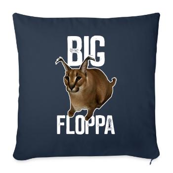 Big Floppa Karakal Cat Meme - Sofa pillowcase 17,3'' x 17,3'' (45 x 45 cm) - navy - Front