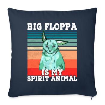 Grand Floppa Ghost Animal - Housse de coussin décorative 45 x 45 cm - bleu marine - Devant