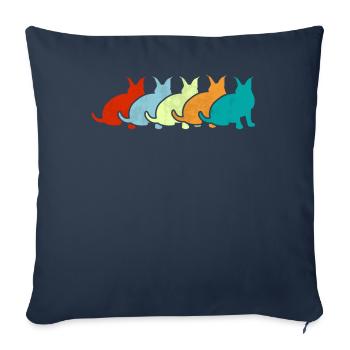 Big Floppa Karakal Cat Meme - Sofa pillowcase 17,3'' x 17,3'' (45 x 45 cm) - navy - Front