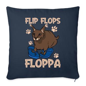 Big Floppa Karakal Cat Meme - Sofa pillowcase 17,3'' x 17,3'' (45 x 45 cm) - navy - Front