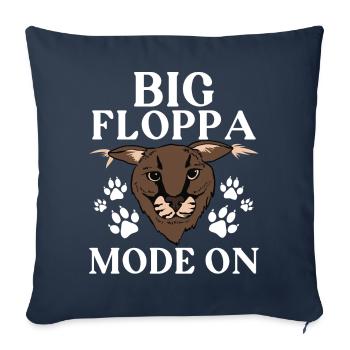 Big floppa mode on caracal cat meme - Sofa pillowcase 17,3'' x 17,3'' (45 x 45 cm) - navy - Front