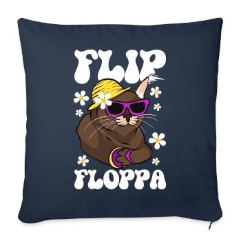 Big Floppa Karakal Cat Meme - Sofa pillowcase 17,3'' x 17,3'' (45 x 45 cm) - navy - Front