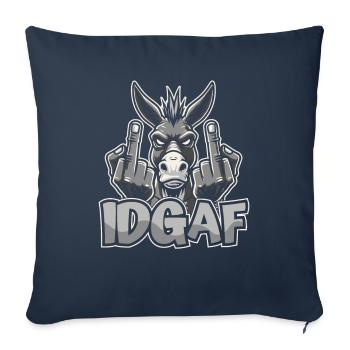 Muli Donkey Idgaf - Sofa pillowcase 17,3'' x 17,3'' (45 x 45 cm) - navy - Front