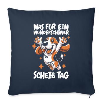 Bassett Dog Beautiful Day - Sofa pillowcase 17,3'' x 17,3'' (45 x 45 cm) - navy - Front