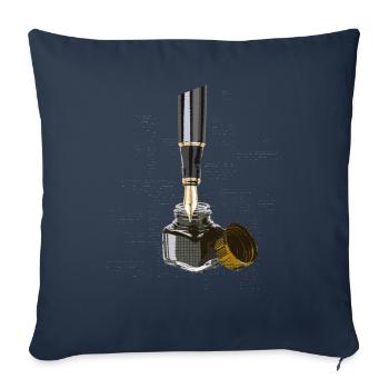 Encre et stylo plume Stylo plume - Housse de coussin décorative 45 x 45 cm - bleu marine - Devant