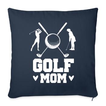 Golf Maman golfeur Mère Golf Balle Jeu Golf Sports - Housse de coussin décorative 45 x 45 cm - bleu marine - Devant