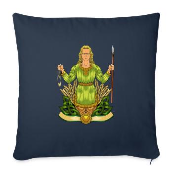 Dieu de la mythologie celtique - Lugh - Housse de coussin décorative 45 x 45 cm - bleu marine - Devant