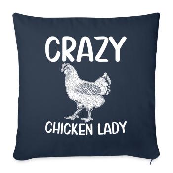 Crazy Chicken Lady Funny Chicken Girl Farmer B - Sofa pillowcase 17,3'' x 17,3'' (45 x 45 cm) - navy - Front