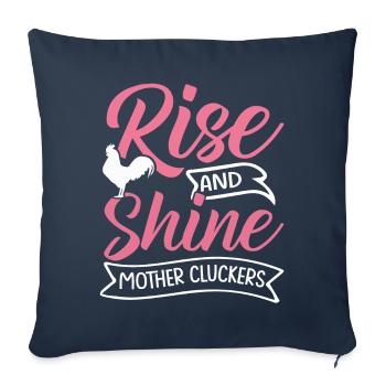 Funny Chicken Coop Farm Animal Rise Sparkle - Sofa pillowcase 17,3'' x 17,3'' (45 x 45 cm) - navy - Front