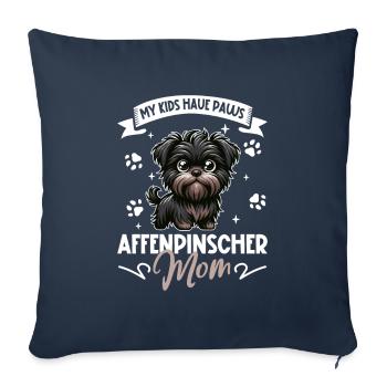 Affenpinscher Mom - Sofa pillowcase 17,3'' x 17,3'' (45 x 45 cm) - navy - Front
