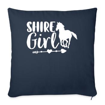 Shire Girl Horses Horse Lover Horses Girl R - Housse de coussin décorative 45 x 45 cm - bleu marine - Devant