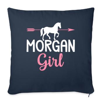 Morgan Girl Morgan Horse Girl Chevaux Liebhab - Housse de coussin décorative 45 x 45 cm - bleu marine - Devant