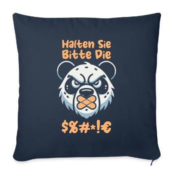 Großer Panda Pandabär - Sofakissenbezug 45 x 45 cm - Navy - Vorne
