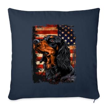 Gordon Setter America USA - Sofa pillowcase 17,3'' x 17,3'' (45 x 45 cm) - navy - Front