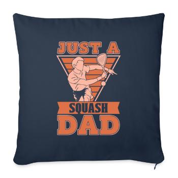 Squash juste un papa de squash - Housse de coussin décorative 45 x 45 cm - bleu marine - Devant