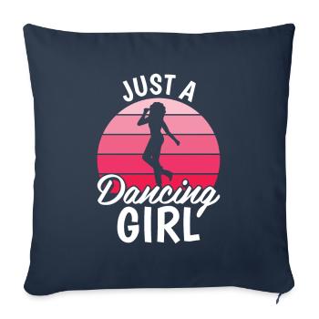 Danseuse Juste Une Fille Qui Danse - Housse de coussin décorative 45 x 45 cm - bleu marine - Devant