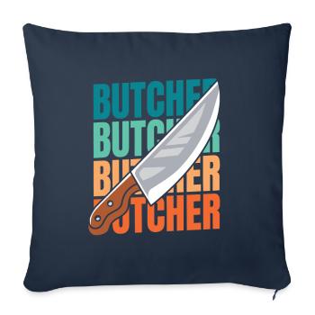 Bouchers, bouchers, bouchers - Housse de coussin décorative 45 x 45 cm - bleu marine - Devant