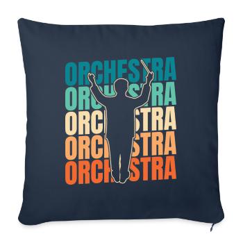 Orchestre - Housse de coussin décorative 45 x 45 cm - bleu marine - Devant