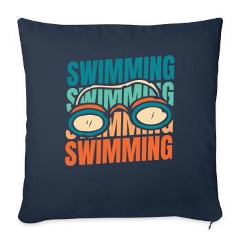 Nageurs nageurs - Housse de coussin décorative 45 x 45 cm - bleu marine - Devant