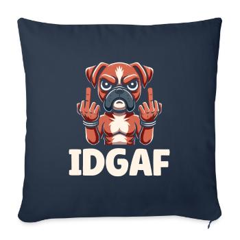 Boxer Chien Boxer Boxer Allemand Idgaf - Housse de coussin décorative 45 x 45 cm - bleu marine - Devant