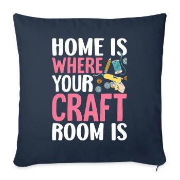Artisanat Scrapbooking Scrapbooker Maison Où Salle d’artisanat - Housse de coussin décorative 45 x 45 cm - bleu marine - Devant