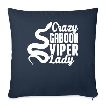 Crazy Gabon Viper Lazy Snake - Sofa pillowcase 17,3'' x 17,3'' (45 x 45 cm) - navy - Front