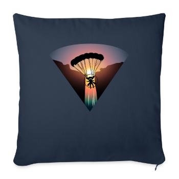 Paramoteur Soleil Parapente - Housse de coussin décorative 45 x 45 cm - bleu marine - Devant