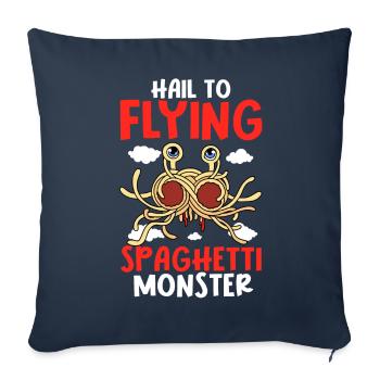 Monstre Spaghetti Volant FSM - Housse de coussin décorative 45 x 45 cm - bleu marine - Devant