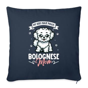 Bolognese mom - Sofa pillowcase 17,3'' x 17,3'' (45 x 45 cm) - navy - Front
