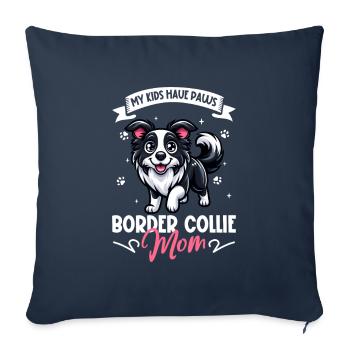 Border Collie Mom - Sofa pillowcase 17,3'' x 17,3'' (45 x 45 cm) - navy - Front