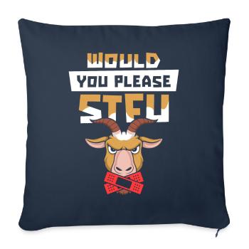 Chèvre, tais-toi, s’il te plaît, tais-toi - Housse de coussin décorative 45 x 45 cm - bleu marine - Devant