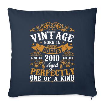 Anniversaire Août 2010 - Génial Depuis Août 2010 - Housse de coussin décorative 45 x 45 cm - bleu marine - Devant