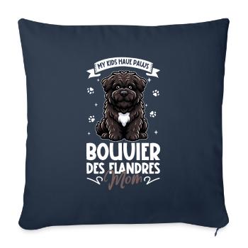 Bouvier des Flandres Mama - Housse de coussin décorative 45 x 45 cm - bleu marine - Devant
